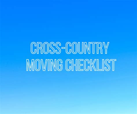 Cross Country Moving Checklist — Belfor