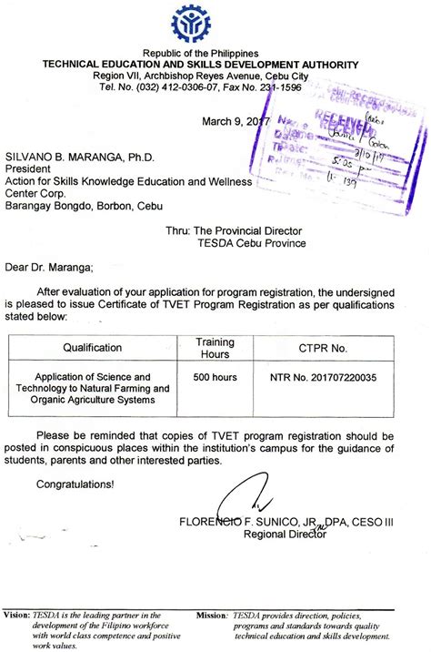 Journey In Sharing Intellectual Property Tesda Certificate Of Program