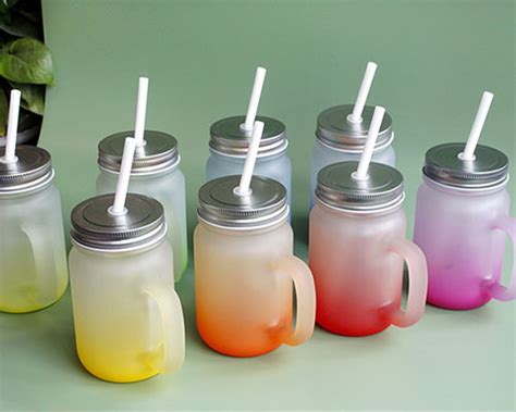 Mason Jar Mugs With Handles 430ml Best Colored Glass Cups