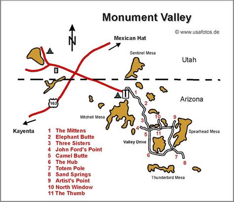 Map Of Monument Valley Arizona Travel Arizona Usa Monument Valley Map