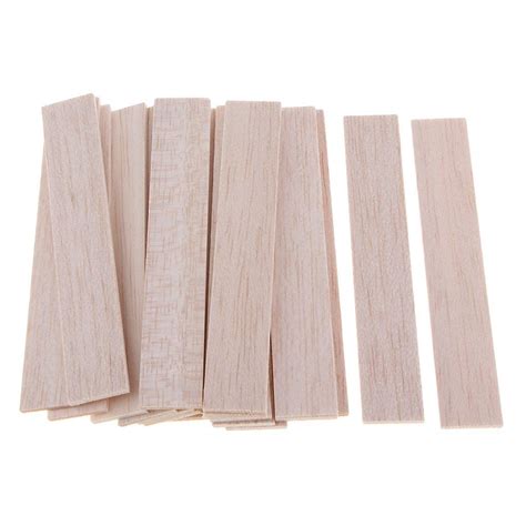 5 Assorted Sizes Unfinished Wood Flat Shapes Rectangle Wooden Stick
