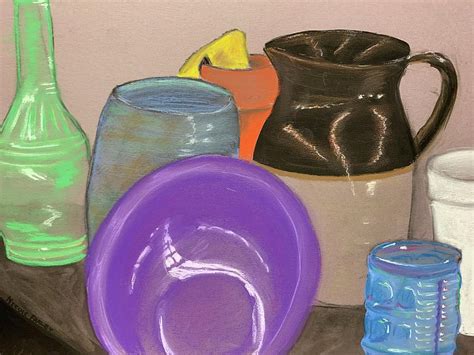 Ceramic And Glass Still Life Drawing By Nicole Farley Pixels