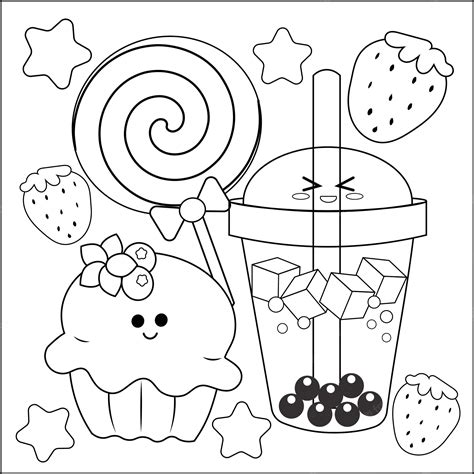 Boba Tea Coloring Pages Coloring Home