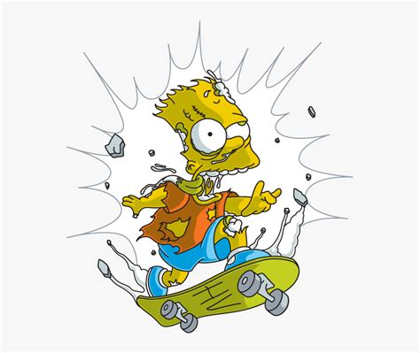 Bart Simpson Skateboarding Homero Bart Simpson Png Transparent Png