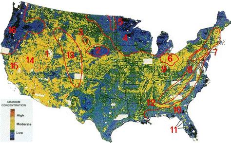 Map Of Natural Radioactivity In The Us Map Radioactive Nature