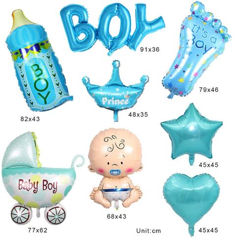 Baby Boy Welcome Foil Balloons Kit Baby Shower Decorations Pack Of