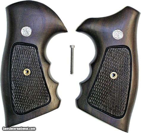 Smith And Wesson K And L Frame Combat Rosewood Grips Checkered For Sale