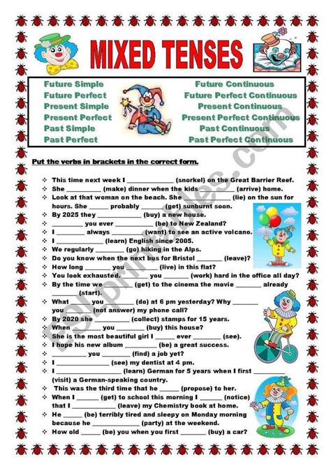 Practise All 12 Tenses With This Worksheet Key Included English Grammar Tenses English