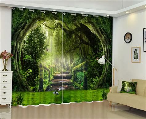 2017 Misty Forest 3d Blackout Curtains For Living Room Bedding Room