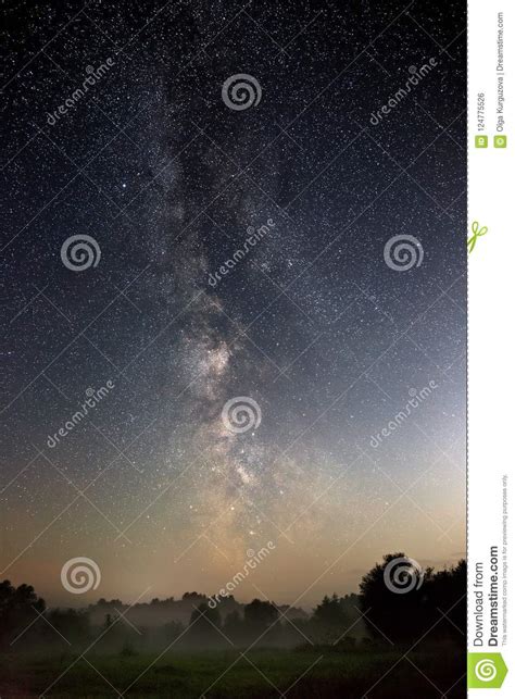 Starry Night Sky In The Northern Hemisphere Stock Photo