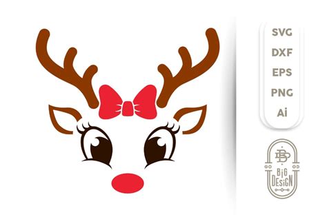 Girl Reindeer SVG Cute Reindeer SVG Reindeer Face Svg | Etsy | Reindeer ...