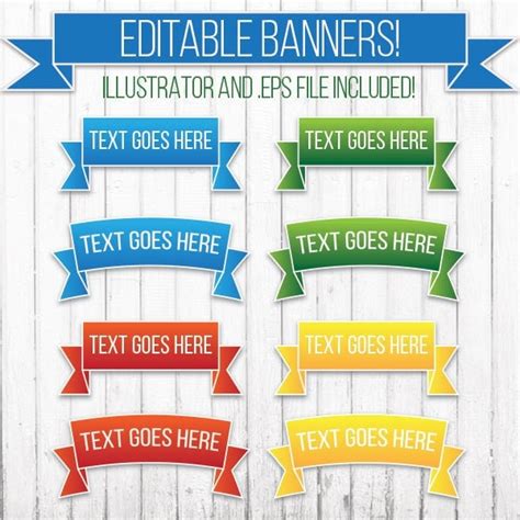 Editable Vector Bannersribbons Downloadable From Prolificbanana On