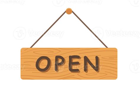 Open Sign Wood Hanging 37476729 Png