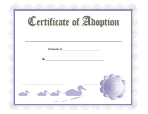 Free Printable Fake Adoption Certificates Printable Templates