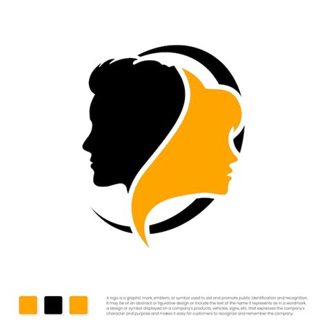 Premium Vector Male And Female Faces Design Logo