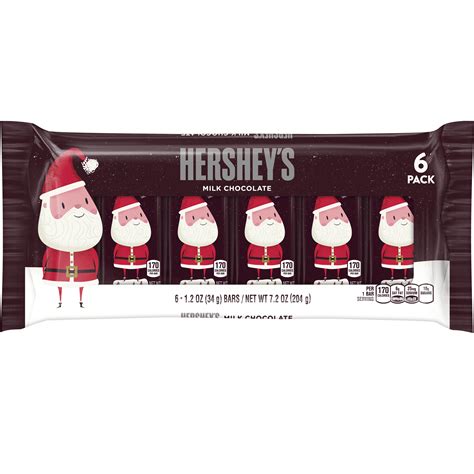 Hersheys Holiday Milk Chocolate Santa Bars 72 Oz
