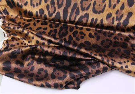 Sale Free Shipping Leopard Silk Stretch Satin Fabric Printed Etsy
