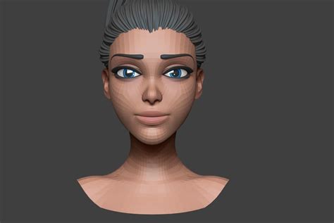 3d Model Stylized Bust Vr Ar Low Poly Cgtrader