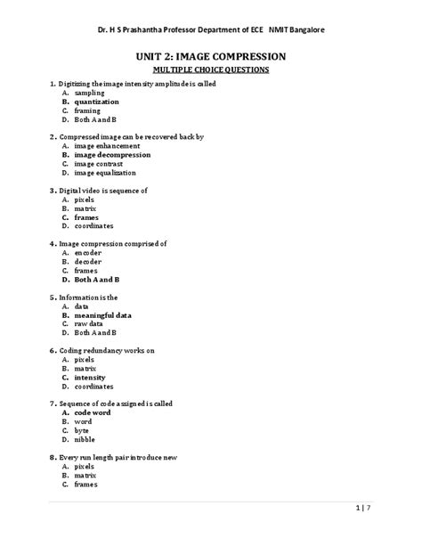 Digital Image Processing Mcq Multiple Choice Question