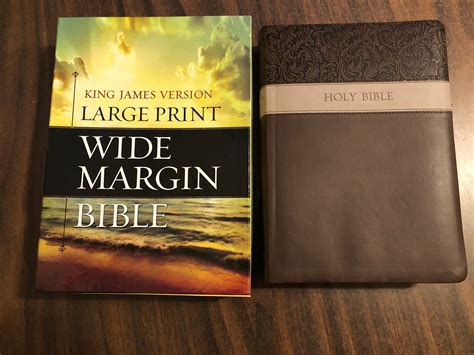 Personalized Kjv Large Print Wide Margin Bible Brown Leathersoft