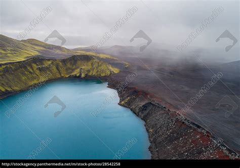 Aerial View Of Crater Lake Blahylur Fjallabak Stockfoto 28542258