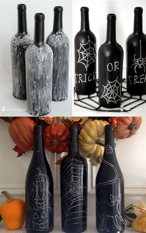 How To Paint Halloween Wine Bottles Anns Blog