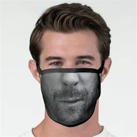 handsome man with goatee fake face mens mask zazzle