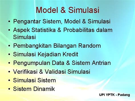 Model Simulasi Selamat Subagio S Kom Model Simulasi