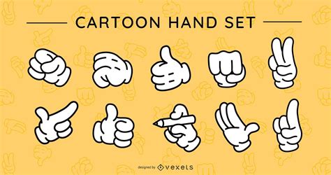 Cartoon Hands Design Set Vector Download