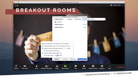 Video breakout rooms allow you to split your zoom meeting in up to 50 separate sessions. Zoom Breakout Room Masterclass.021 - Jan Keck