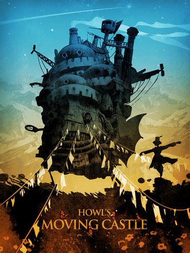 Howls moving castle, anime, howl, castle, moving, studio gibli, studio, movie, anime movie. Posters & affiches de Howl's Moving Castle 2 colors18x24 2 ...