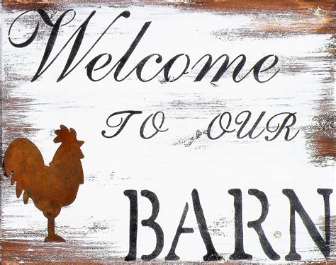 Welcome To Our Barn Rustic Pine Wood Sign Distressed Barn Wood