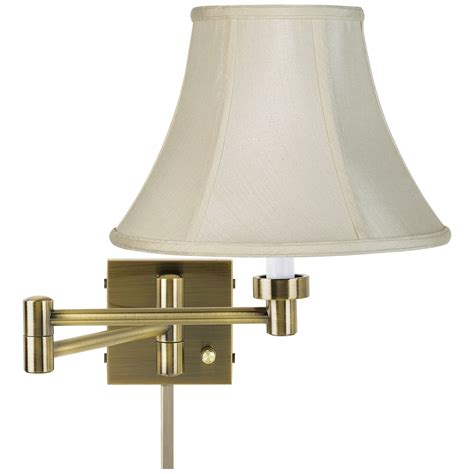 Barnes And Ivy Modern Swing Arm Wall Lamp With Cord Cover Antique Brass
