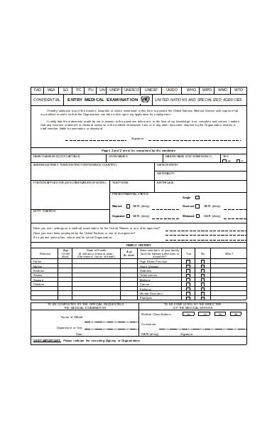 medical application forms   ms word