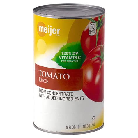 Meijer Tomato Juice From Concentrate 46 Oz Vegetable And Tomato Meijer