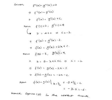 f x and g x are two differentiable function in [0 2] such that f x g x 0 f 1 2