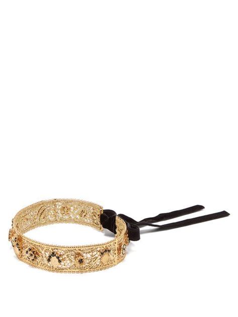 Dolce And Gabbana Crystal Embellished Headband Embellished Headbands