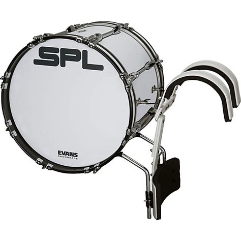 Sound Percussion Labs Birch Marching Bass Drum With Carrier White 18