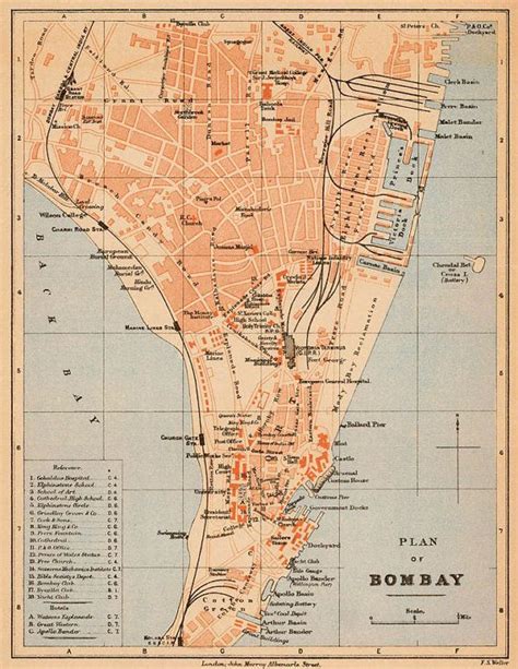 Bombay Map Old Map Of Bombay Mumbai Fine Print Wonderful Map Print For