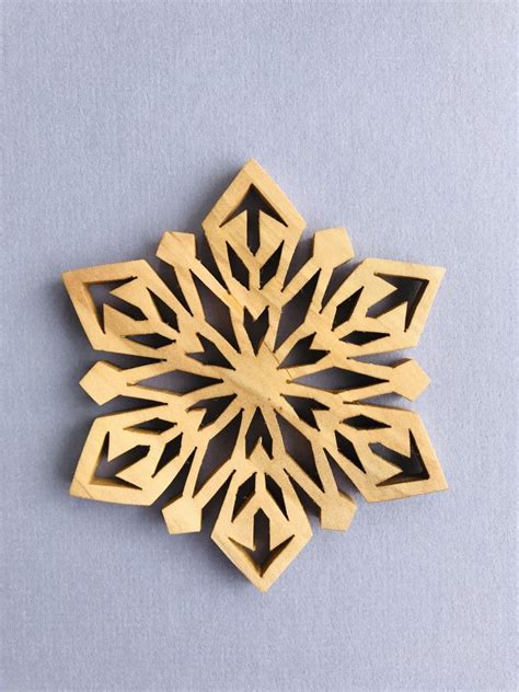 Scroll Saw Snowflake Christmas Ornament Made From Reclaimed Hardwood