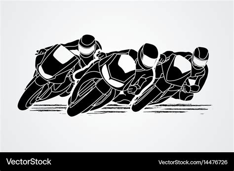 3 Motorcycle Racing Team Graphic Royalty Free Vector Image