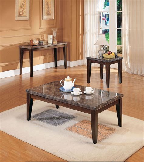 Black Marble Coffee Table Marble Top End Tables 4 Piece Coffee Table