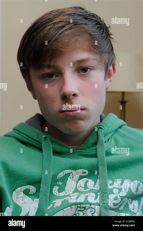 Portrait Of A 14 Year Old Teenage Boy Stock Photo Alamy