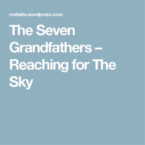 The Seven Grandfathers Aboriginal Language The Seven