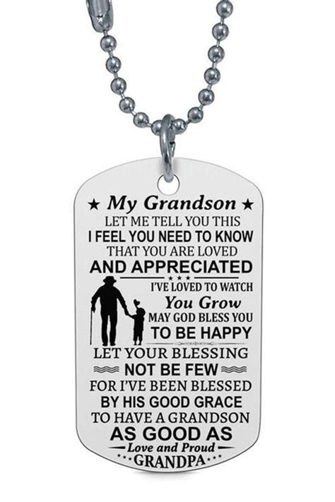Giving unique and personalized graduation gifts, especially to your grandson, requires a little forethought and effort. My Grandson Let Me Tell You This Dog Tag Grandpa Military ...
