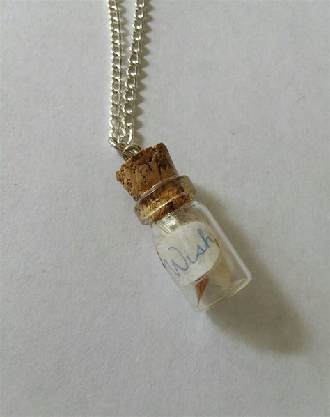 Wish In A Bottle Vial Necklace Wish Necklace Tiny Bottle Etsy