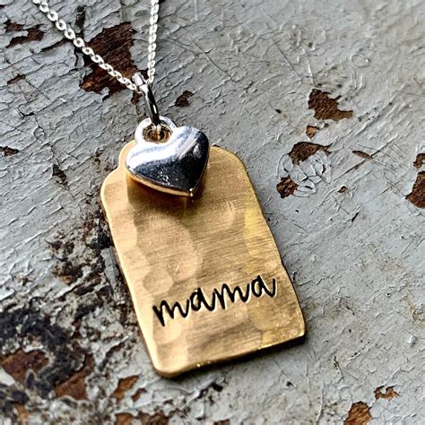 Mama Necklace New Mom Gift Mama Necklace Momma Jewelry New Etsy