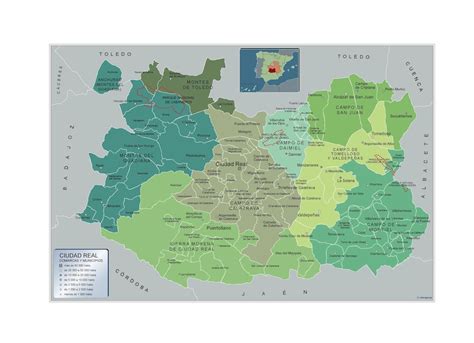 Municipios Ciudad Real Mapas Murales De España Y El Mundo