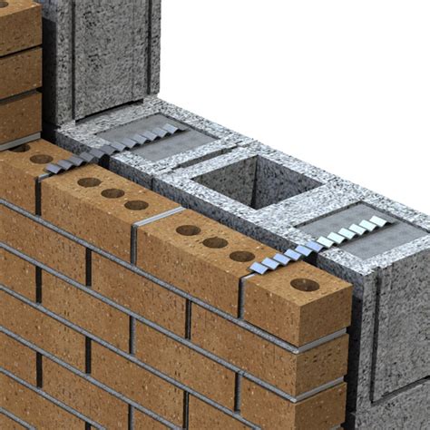 It is placed in the cavity wall during construction and spans the cavity. image source