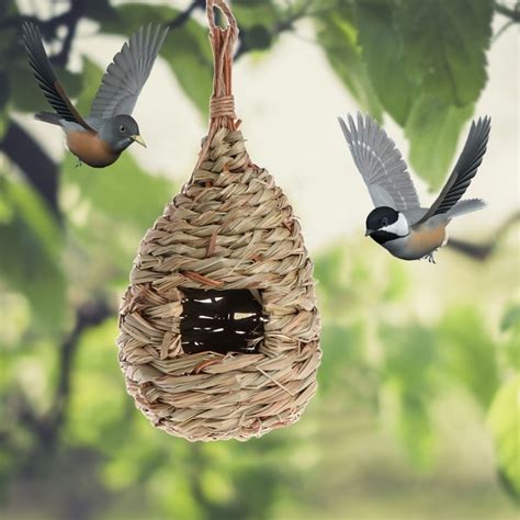 Birds Nest Natural Grass Egg Cage Outdoor Decorative Weaved Hanging